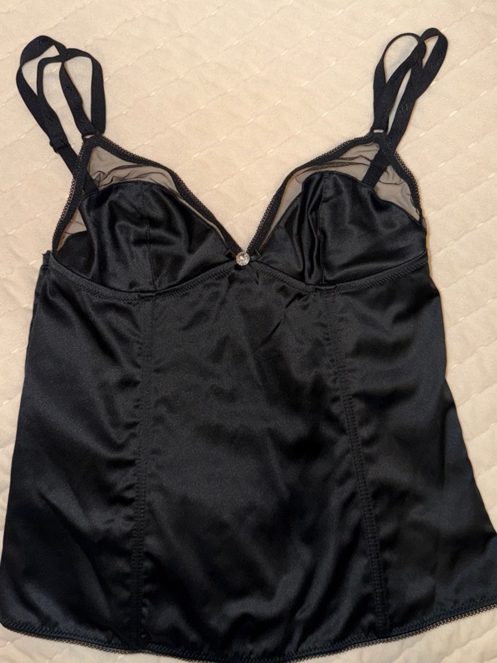 Dolce & Gabbana Black Vintage Satin Camisole nwot 1990s